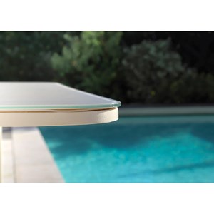 Ensemble table de jardin extensible, rectangulaire en aluminium milos ivoire ave