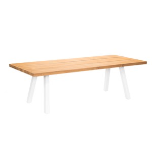 Ensemble table de jardin en teck seychelles + 2 bancs en teck - jardiline