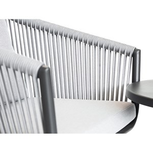 Salon de jardin détente en aluminium et corde tressée gris amorgos - 2 places -