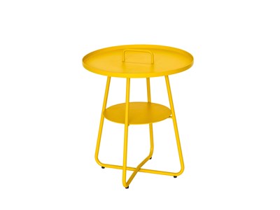 Table basse ronde en aluminium jaune thasos ø 50 cm - jardiline