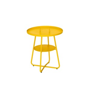 Table basse ronde en aluminium jaune thasos ø 50 cm - jardiline