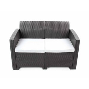 Salon de jardin en résine tressée vinto 4 places anthracite - jardideco