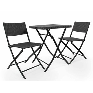 Salon de jardin en résine tressée oruro 2 places anthracite - jardideco