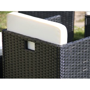 Salon de jardin en résine tressée artigas ii 6-10 places noir - jardideco