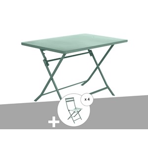 Table de jardin rectangle greensboro 110 x 70 cm olive avec 4 chaises - hespérid