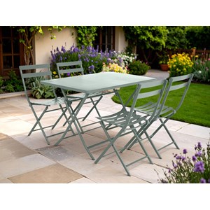 Table de jardin rectangle greensboro 110 x 70 cm olive avec 4 chaises - hespérid