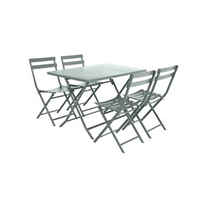 Table de jardin rectangle greensboro 110 x 70 cm olive avec 4 chaises - hespérid