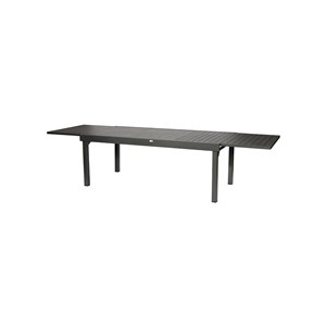 Ensemble repas table extensible rectangulaire alu graphite piazza + 12 chaises m