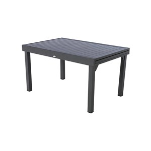 Ensemble repas rectangulaire extensible alu graphite + 10 fauteuils piazza - hes