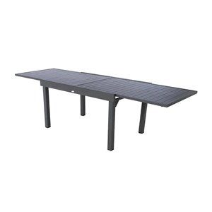 Ensemble repas rectangulaire extensible alu graphite + 10 fauteuils piazza - hes