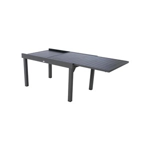 Ensemble repas rectangulaire extensible alu graphite + 10 fauteuils piazza - hes