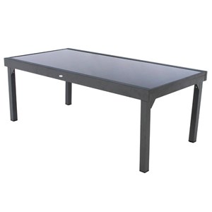 Ensemble repas table extensible rectangulaire en verre piazza + 12 chaises modul