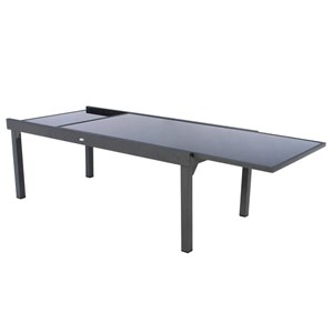 Ensemble repas table extensible rectangulaire en verre piazza + 12 chaises modul