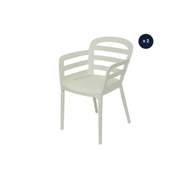 Lot de 2 chaises de jardin boston blanc - jardideco
