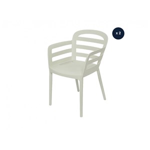 Lot de 2 chaises de jardin boston blanc - jardideco