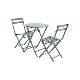 Salon de jardin rond en métal greensboro ø 60 cm olive avec 2 chaises - hespérid