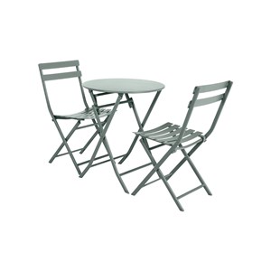 Salon de jardin rond en métal greensboro ø 60 cm olive avec 2 chaises - hespérid