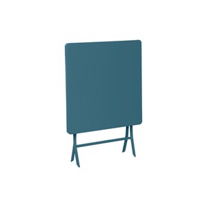 Salon de jardin carré en métal greensboro 70 x 70 cm bleu canard avec 2 chaises