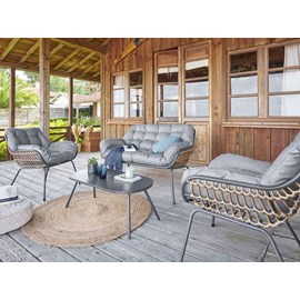 Salon de jardin en aluminium paopao graphite - 4 places - hespéride