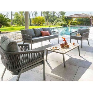 Salon de jardin en alu oriengo graphite - 5 places - hespéride