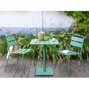 Table de jardin carrée phuket olive 65 x 65 cm - 2 places - hespéride