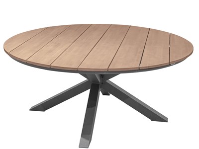 Table de jardin ronde alu&nbsp;acacia oriengo graphite - 8 places - hespéride
