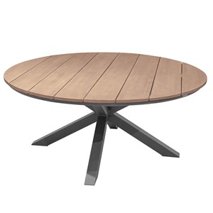 Table de jardin ronde alu&nbsp;acacia oriengo graphite - 8 places - hespéride