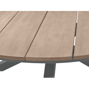 Table de jardin ronde alu&nbsp;acacia oriengo graphite - 8 places - hespéride