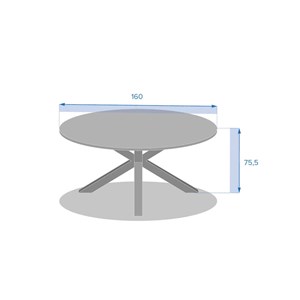 Table de jardin ronde alu&nbsp;acacia oriengo graphite - 8 places - hespéride