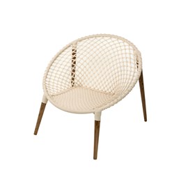 Fauteuil de jardin rond en macramé coton - jardiline