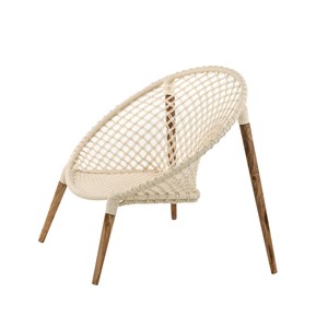 Fauteuil de jardin rond en macramé coton - jardiline