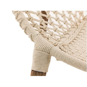 Fauteuil de jardin rond en macramé coton - jardiline