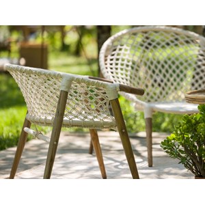 Fauteuil de jardin en macramé coton - jardiline
