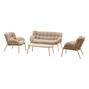 Salon de jardin effet bois meloane - 5 places - hespéride