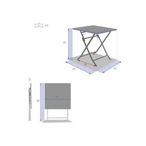 Table d'appoint carrée pliante greensboro argile - 40 x 40 cm - hespéride