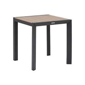 Table de jardin carrée alu evasion 2 places effet bois - hespéride