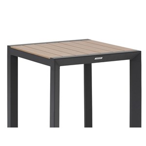 Table de jardin carrée alu evasion 2 places effet bois - hespéride