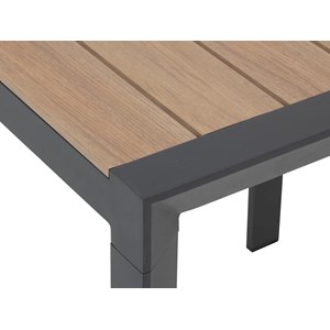 Table de jardin carrée alu evasion 2 places effet bois - hespéride