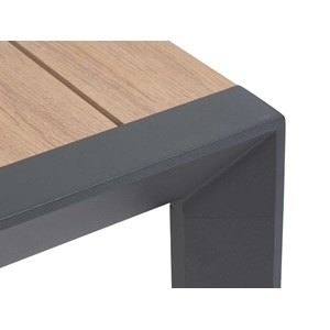 Table de jardin rectangulaire alu evasion 4 places effet bois - hespéride