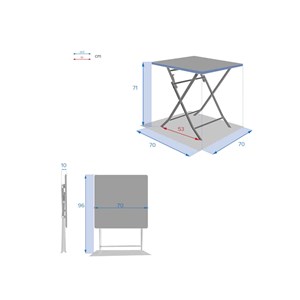 Table de jardin carrée greensboro 70 x 70 cm ambre - hespéride