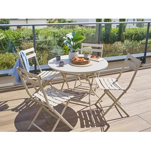 Table de jardin ronde greensboro 4 places argile - hespéride