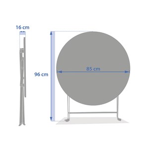 Table de jardin ronde greensboro 4 places argile - hespéride