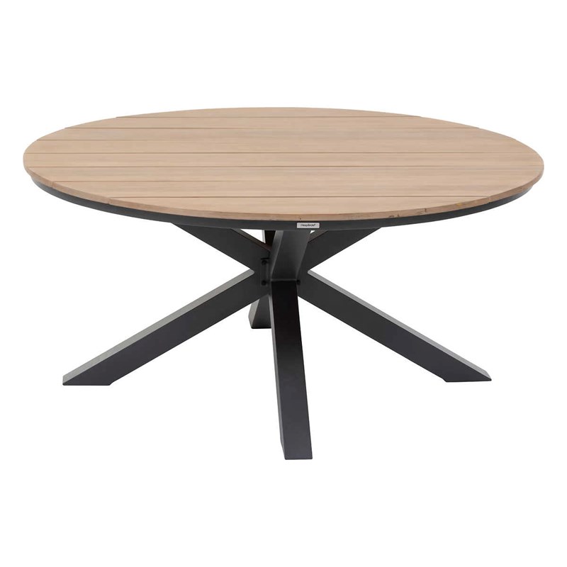 Table de jardin ronde alu&nbsp;acacia oriengo 4 places graphite - hespéride