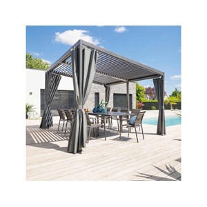 Pergola bioclimatique avila 4 x 3 m graphite en aluminium - hespéride