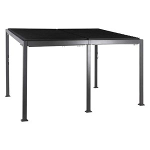 Pergola bioclimatique avila 4 x 3 m graphite en aluminium - hespéride