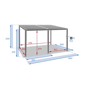 Pergola bioclimatique avila 4 x 3 m graphite en aluminium - hespéride