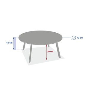 Table d'appoint ronde saona argile - 70 cm - hespéride