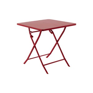 Salon de jardin carré en métal greensboro 70 x 70 cm groseille avec 2 chaises -