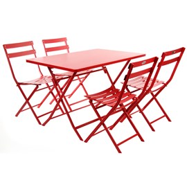 Salon de jardin 4 places greensboro - groseille - hespéride