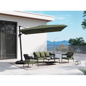 Salon de jardin camarillo vert en aluminium - 5 places - jardideco